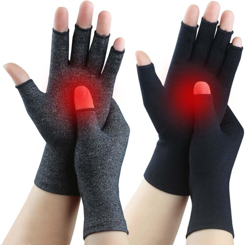 Fingerless Compression Gloves for Women and Men 2 Pairs