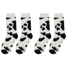 2 Pairs Stylish Multi-Color Cotton Socks, Tube, Soft Comfortable Wear for Everyday Use
