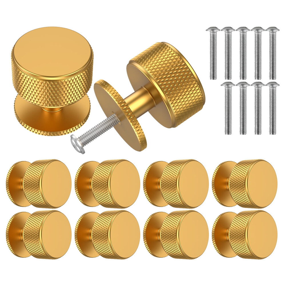 10Pcs Gold Cabinet Knobs For Kitchen Cabinets & Dresser Drawers,Round Single Hole Hardware Handles Pulls,Cupboard Drawer Knob 9482726296706