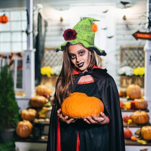 Women's Elegant Witch Hat 16 Inch, Ruched Velvet Wizard Hat with Floral Accents for Halloween Cosplay Events