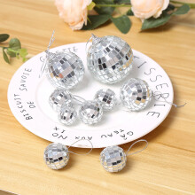 Reflective Silver Mirror Disco Ball Ornaments 24 pcs