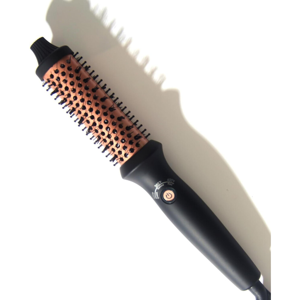 Thermal Brush 32 mm, Heat Brush 3 in 1Double PTC Heated Round, Create Root Volume & Loose Curls Long-Lasting Styling, Dual Voltage
