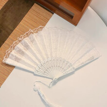Lace Folding Fan – Portable, Collapsible, Vintage Retro Hand Fan for Wedding, Bridal Shower, Dancing Party