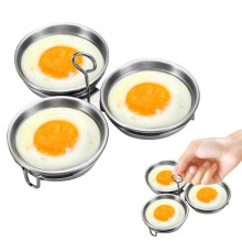 304 Stainless Steel 3 Cup Egg Poacher for Breakfast for Home Kitchen Cooking Tool