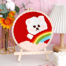 DIY Craft Punch Needle Embroidery Kits,Healing Weave Punch Stitching for Beginners, 20*20cm