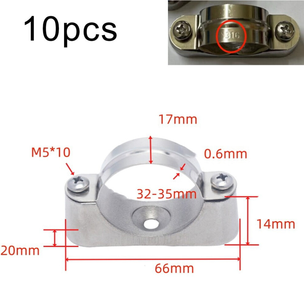 316 Stainless Steel Pipe Support Pipe Bracket Clamp Pipe Clamp Bracket 32-35Mm 9482828664205