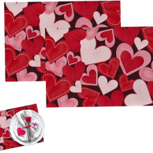 Valentine'S Day Red And Pink Heart Pattern Heat-Resistant Countertop Protector