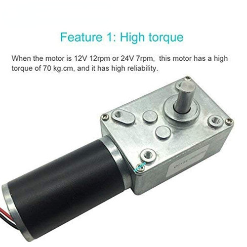 Κινητήρας με ατέρμονα κοχλία 24V260rpm DC, 6,2kg·cm, αυτοασφαλιζόμενος, αναστρέψιμος, για 2