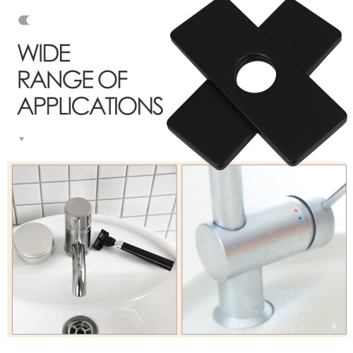 Stainless Steel Faucet Cover Set 2 pcs Black Rectangular 2