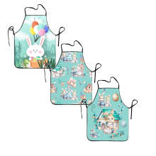 Osterschürze für Damen und Herren, niedliches Frühlingsmotiv mit Haseneiern, wasserdicht, ideal für Küche, Haushalt, Kochen, Backen,