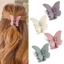 Butterfly Hair Clips Acrylic Alloy Spring 4 pcs