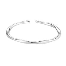 Pulseira feminina com abertura, estilo simples, ajustável, em cobre polido liso, joia para pulsos irregulares, ideal para férias, trabalho e uso