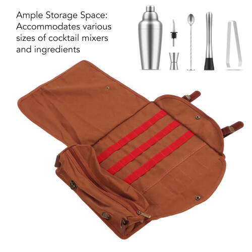 Bartender Kit Bag, Portable Stylish Barware Tool Bag Waterproof Large Capacity Durable For Camping 2