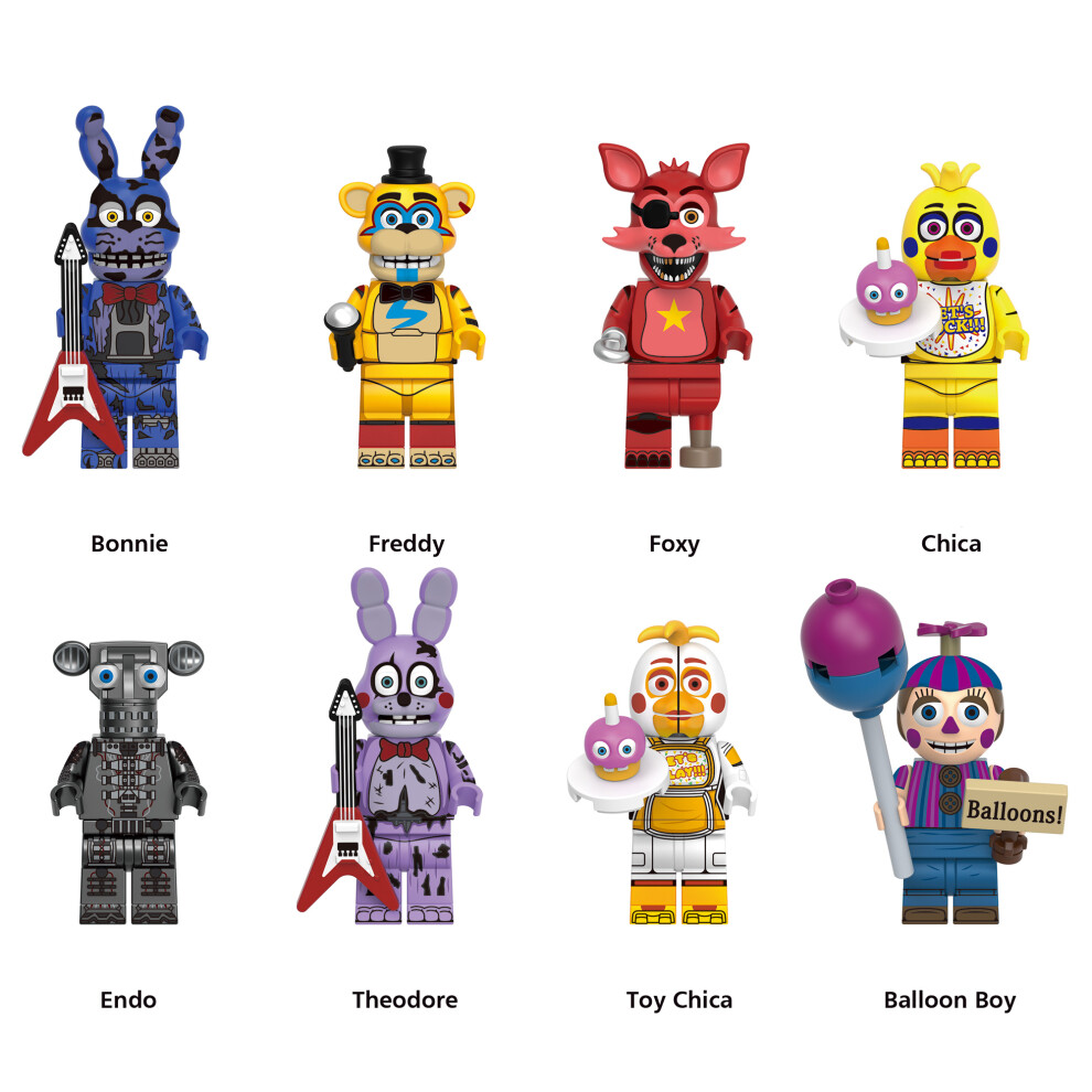 Bonxaif 8Pcs Five Nights At Freddy's Minifigures Kids Toys Fit Lego