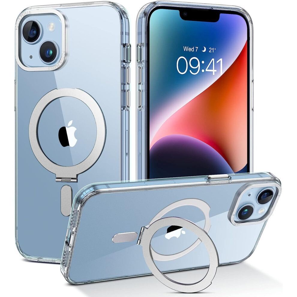 Magnetic Iphone 13/14 Case (6.1") – Magsafe-Compatible, Clear, Slim, Shockproof With Invisible Kickstand 9357860417495