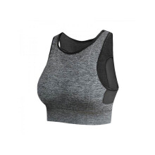 Sutiã esportivo feminino de alta sustentação com bojo completo, sem aro, costas nadador, top cropped para ioga, corrida e fitness.
