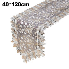 Ovaler Spitzentischläufer für elegante Esserlebnisse mit Quastendetails, 40 x 120 cm