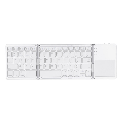 Lightweight Sturdy Design Portable Wireless Keyboard Foldable Bluetooth Keyboard With Sensitive Touchpad Stable Connection Rechargeable Full Size For 1