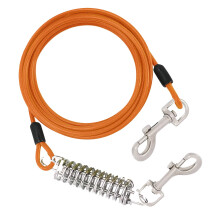 Heavy Duty Dog Tie Out with Spring and Swivel Hook 50FT Long Runner for Large Dogs Up to 500LBS Durable Outdoor Pet Chain for Yard Camping