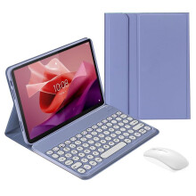 Capa com teclado e mouse compatível com Lenovo Tab P11 (2ª geração) 11,5" 2023 (TB350FU), teclado sem fio destacável e suporte em PU.