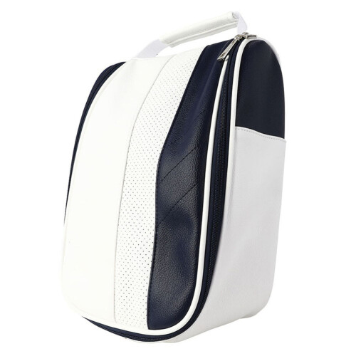 Golf Shoe Bag Waterproof Portable PU Leather White