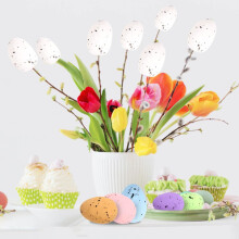 Mini uova di Pasqua decorative, 100 pezzi, uova pastello maculate, decorazioni fai da te per feste di Pasqua, decorazioni primaverili per la casa,