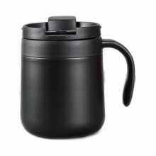 Dvoustěnný izolovaný nerezový hrnek na kávu o objemu 355 ml s rukojetí, nepropustný cestovní hrnek na horké/studené nápoje, vhodný do