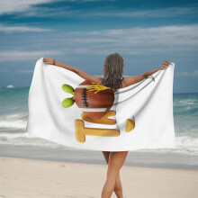 Divertente telo mare con stampa di calcio e foglie verdi - Perfetto per la piscina, i viaggi e il bagno - Design divertente per tutte le età