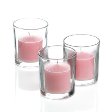 Richland Votive Candles & Eastland Frosted Votive Holders Pink Unscented Set of 72