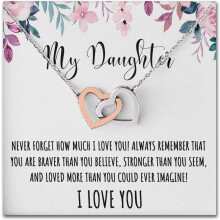 Daughter Gifts from Dad/Mom/Parents - Daughter Necklace Birthday Gifts Christmas Graduation Prom Jewelry