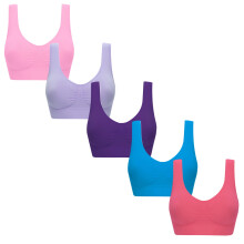 Conjunto de 5 peças de sutiãs esportivos confortáveis para treino, atividades de baixo impacto e para dormir.