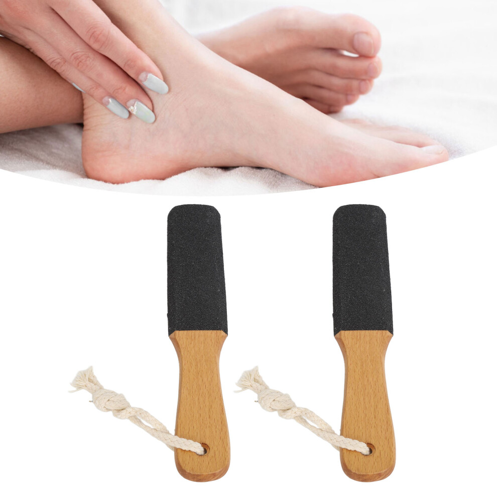 2pcs Foot Callus Remover Pedicure File with Wooden Handle, U-Plane
