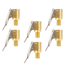 Car Inflatable Chuck Air Pump Nozzle Clips 6 Pcs Golden