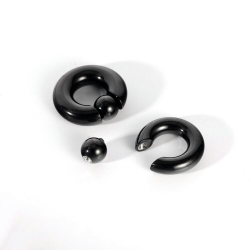 Surgical Steel Captive Bead Nose Ring Black 12G 2