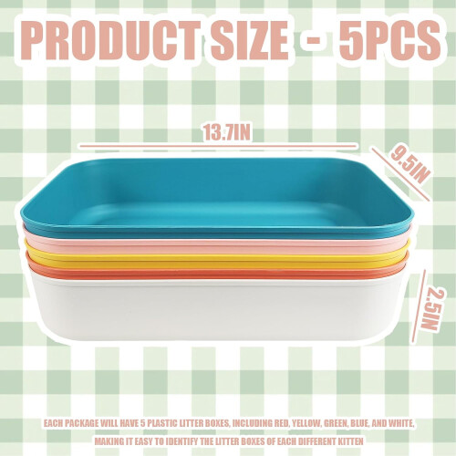 Plastic Litter Box for Small Pets 13.9 x 9.8 x 3 Inch 1