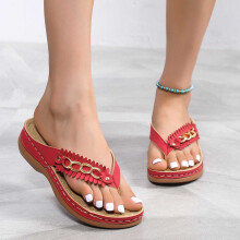 Women's Sandals Clearance! Arch Support Flip-Flops, Wedge Heel, Non-Slip, Casual & Beach – Compatible with Summer Outdoor Use