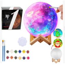 DIY 4" Moon Lamp Kit – Paint-Your-Own 3D Night Light, Space Art Craft for Kids 8–12 & Teens, Xmas/Birthday Gift – Compatible with standard craft