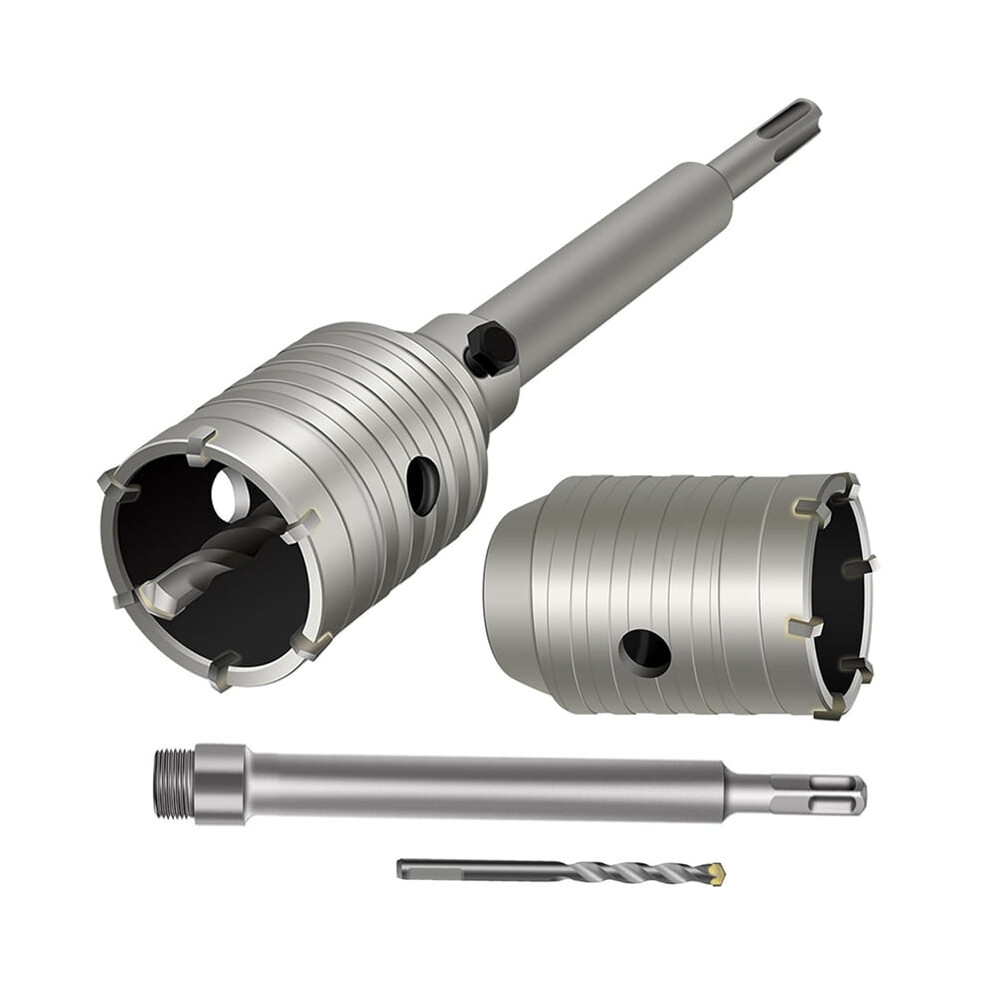 1Set 2 1/2 Inch Concrete Hole Saw With 220Mm Sds Plus Shank, 65Mm Wall Hole Saw Drill Bit For Cement Brick Stone Wall 9557311468414