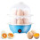 Mini Electric Egg Cooker with 2-Tier Steamer and Auto 1