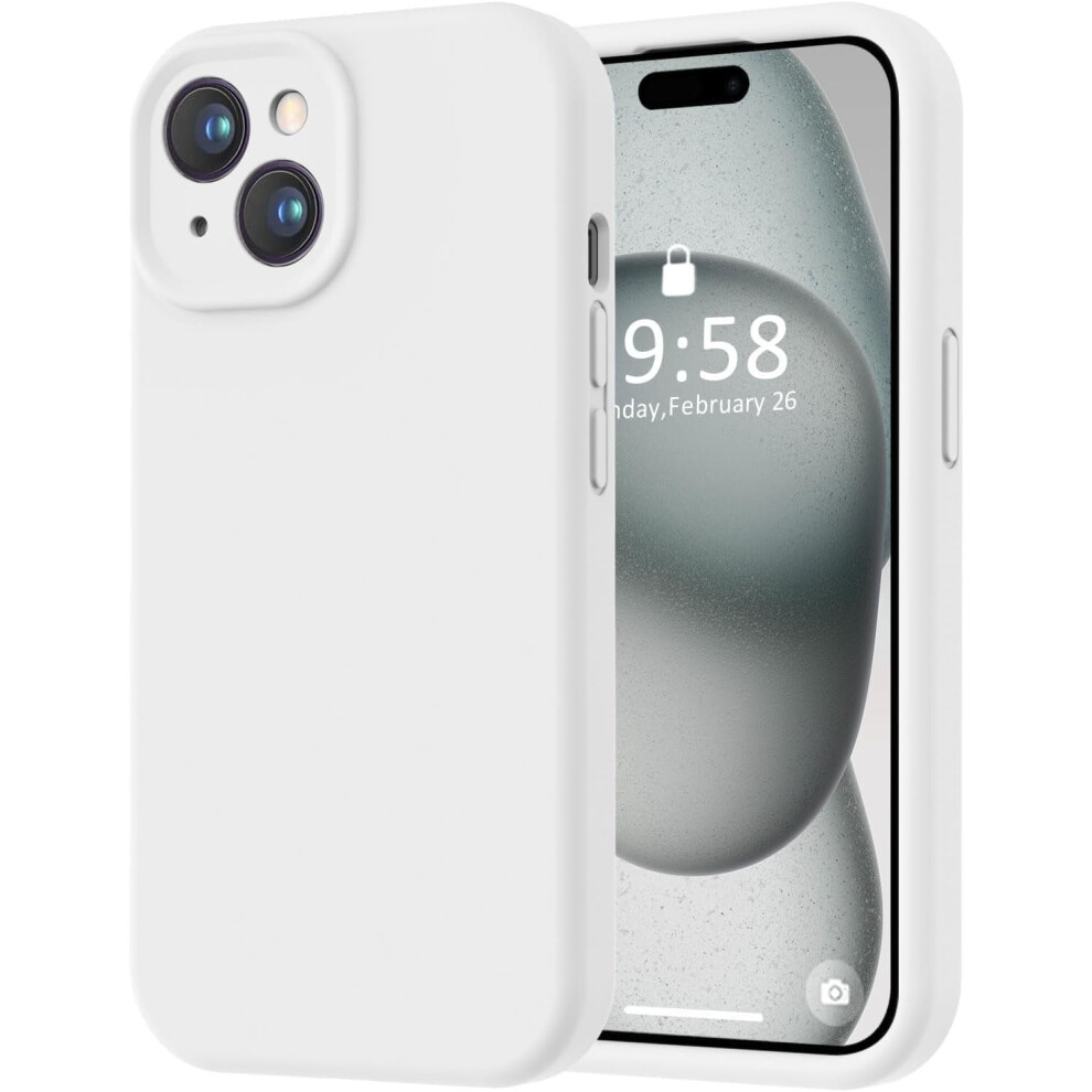 Compatible With Iphone 15 Case: Smooth Silicone, 8Ft Drop Protection, Microfiber Lining, Full Body Coverage Â White 9557311468162