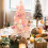 Pink Artificial Christmas Tree 17.7 Inch with Stand 6