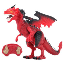 Shake Head Mist Spray Walking Dinosaur Toy with Realistic Roaring Sound Remote Control LED Light Up Glow Eyes Fire Breathing Design for Kids