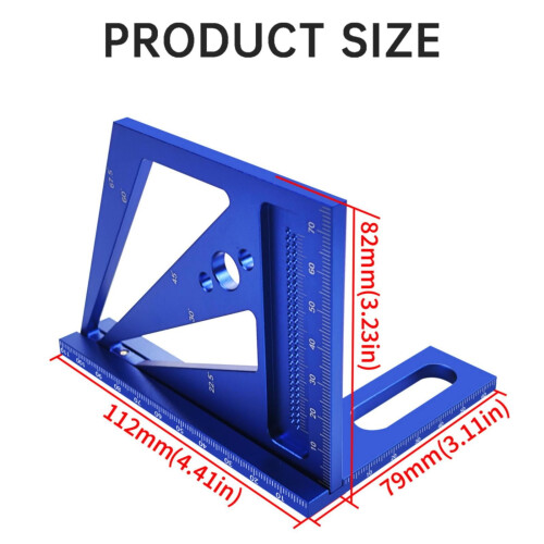 Aluminum Alloy Carpenter's Square Ruler – Right Angle, Marking & Layout Tool, Compatible with Standard Measuring Systems 2