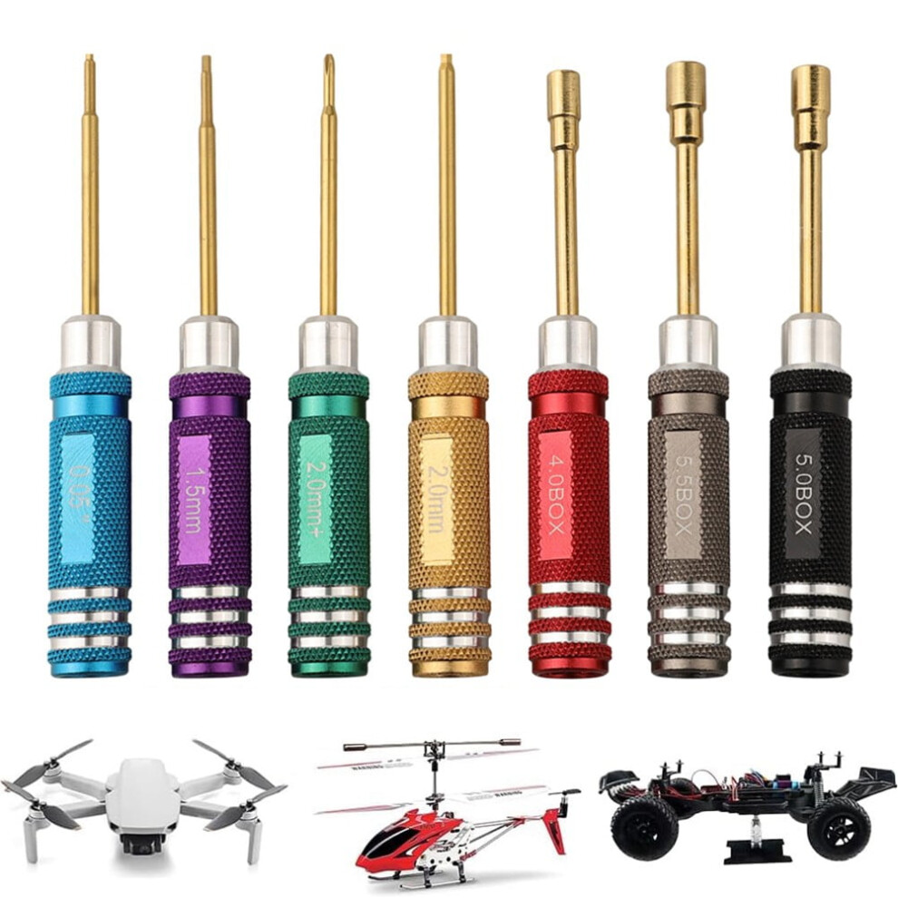 7Pcs Short Handle Rc Hex Screwdriver Set 4.33Inch Nut Key=Allen Wrenches Socket Kit For Rc Mini Crawler Car Repair Tools, A 9327961824652