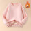 Sudadera infantil de algodón con coderas, color rosa. 2