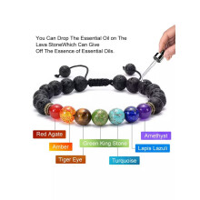 1pc Multicolored Acrylic Beaded 7 Chakra Bracelet Creative Jewelry for Women-default