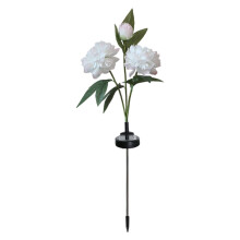 Solar Simulation Peony Flower Lights 2 Pack, Outdoor Garden Yard Stake Lights, Waterproof Decorative Flowers with Light for Patio Lawn Decor