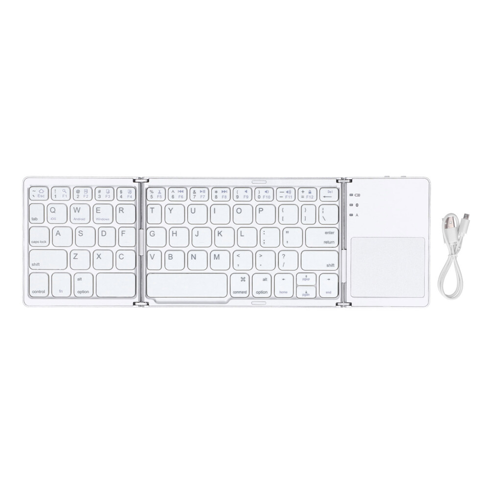 Lightweight Sturdy Design Portable Wireless Keyboard Foldable Bluetooth Keyboard With Sensitive Touchpad Stable Connection Rechargeable Full Size For 9357860176491