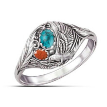 Vintage 925 Silver Turquoise Ring Women Man Wedding Party Gift Jewelry Size 6-10-#5-9
