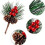 Red Berry Pinecone Picks with Pine Needles 10-Pack 4